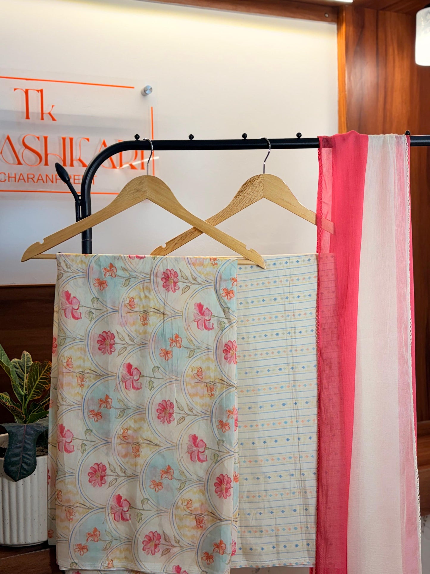 Chanderi- Cotton Suit