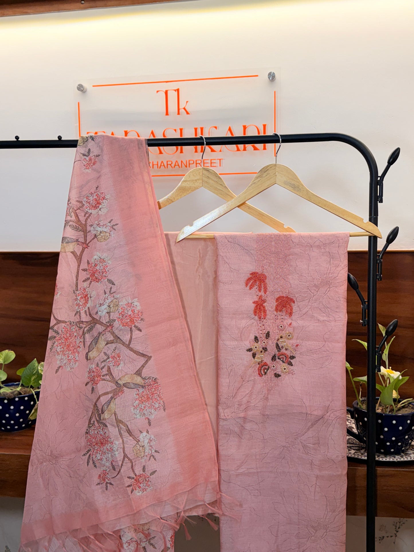 Cotton Suit With Hand Embroidery