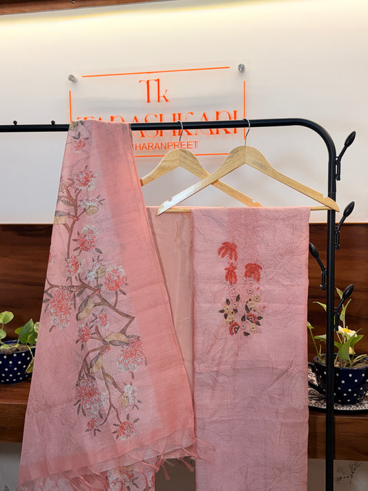 Cotton Suit With Hand Embroidery
